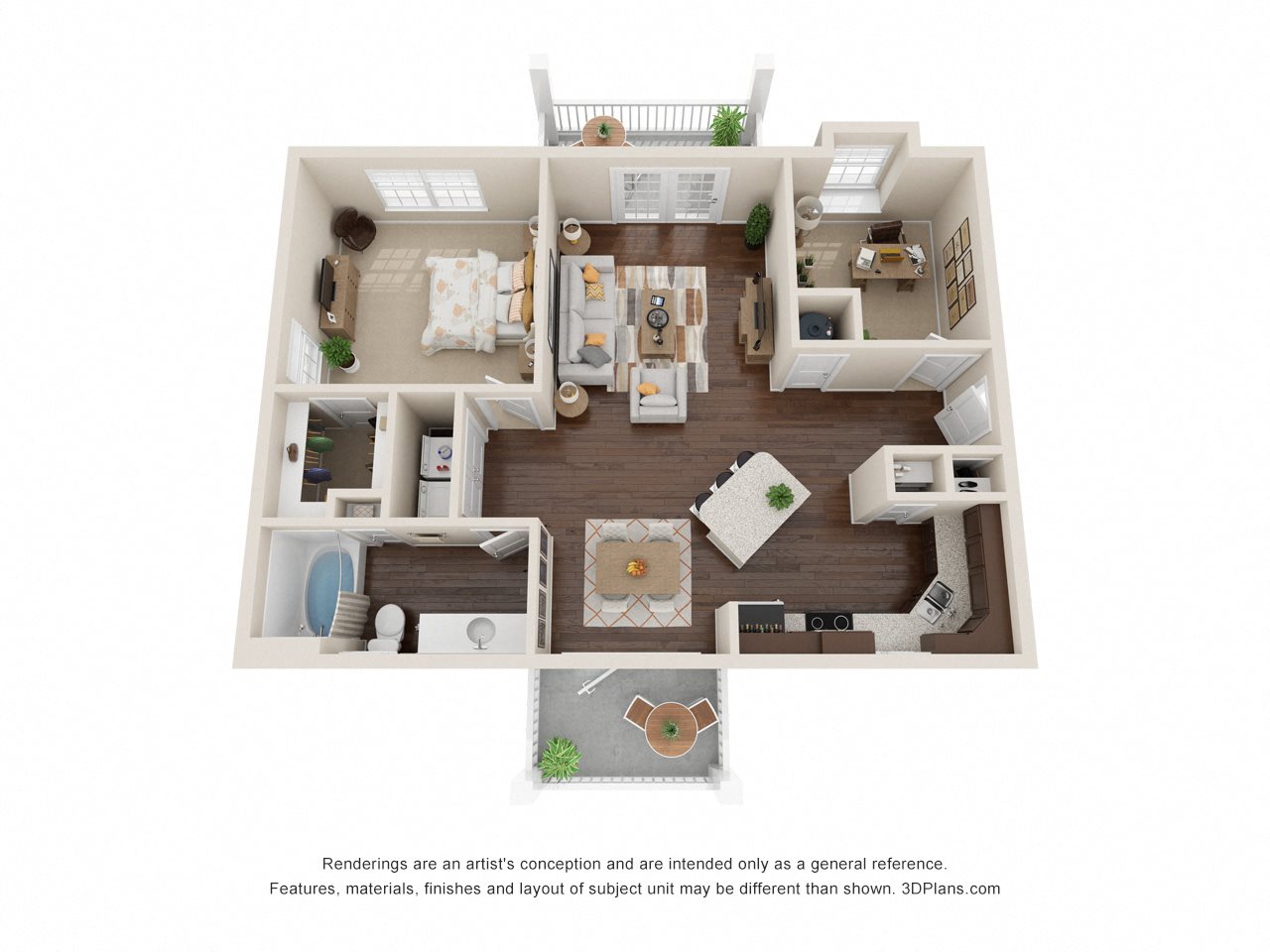 A4 Ironwood One bedroom with office